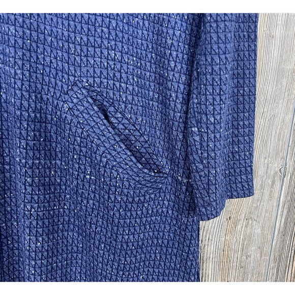 Soft Surroundings Blue Lima Long Sleeve Printed Knit Tunic Dress MED Minimalist - Picture 3 of 15